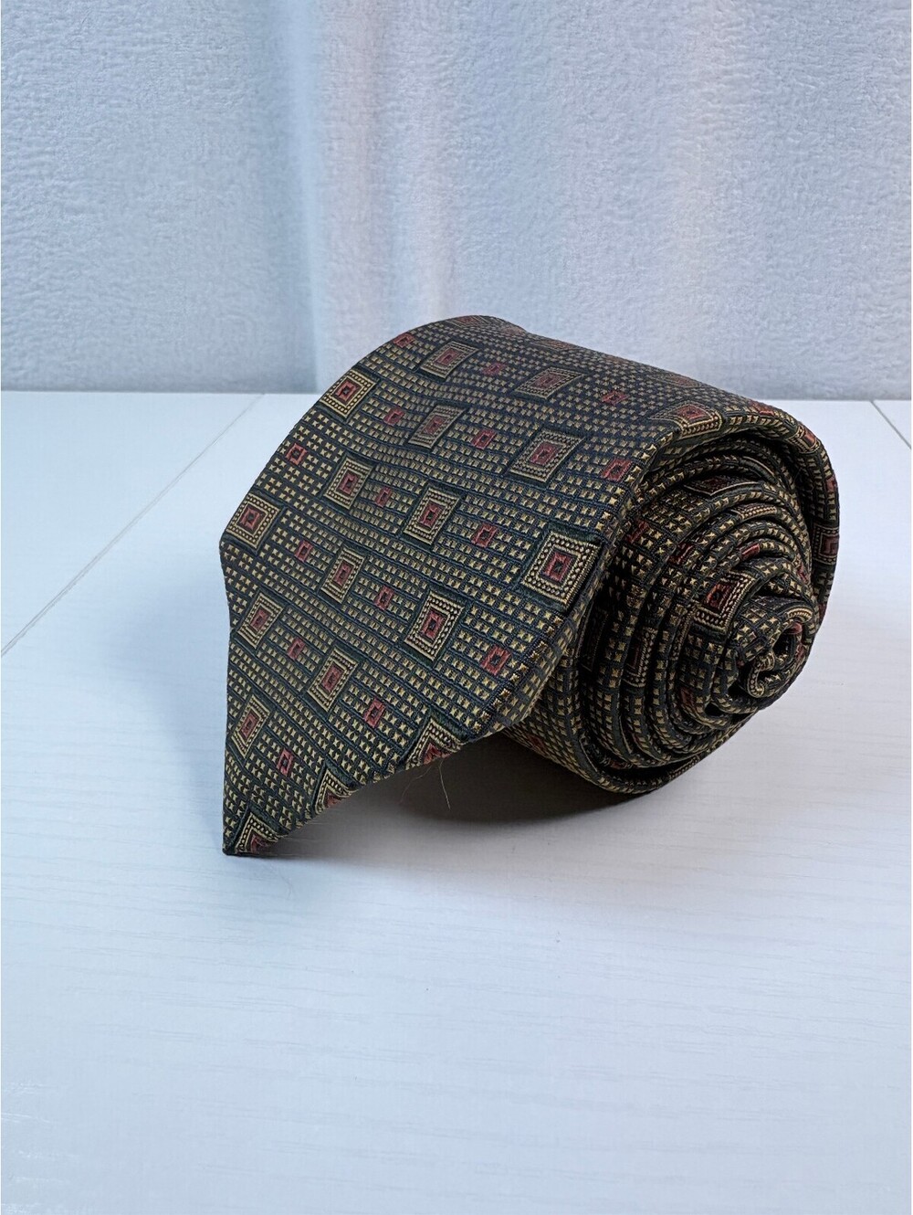 Robert Talbott Best of Class Nordstrom Silk Tie Men's Gold Geometric Squares